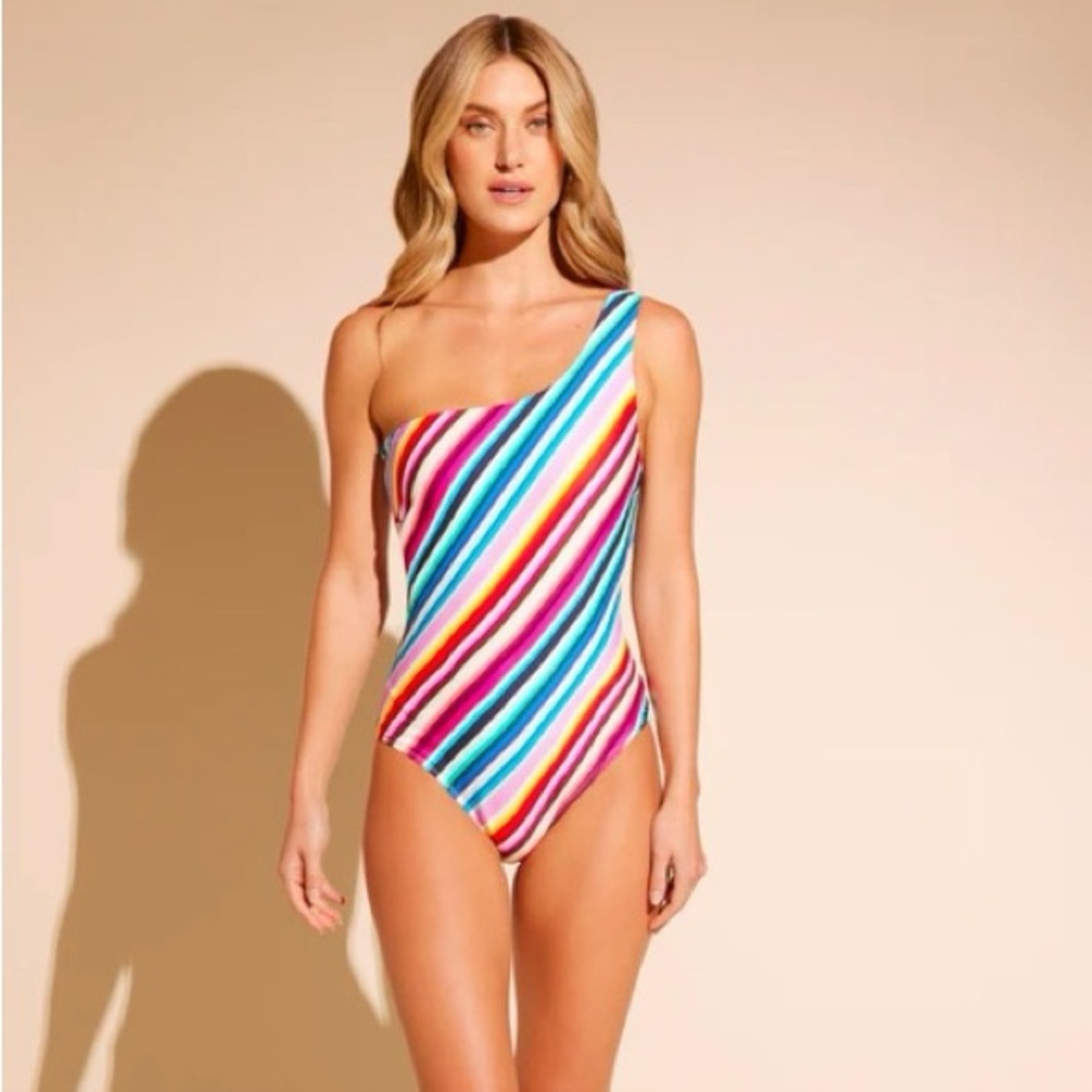 NWT STYLEST SYSTEM DREAMSCULPT ONE SHOULDER SWIMSUIT ONE PIECE Sz M